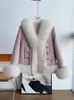 Women's Fur Top Designer 2022 Fashion Fall Winter Real Collar Jacket en Coats Vintage Short Design