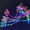 Party Hats Luminous rabbit ear headband new sequin ear net red bow knot air pinch up flash children's gifts