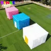 Chapiteau carré coloré de kiosque de salon commercial de tente gonflable extérieure de cube de mode populaire pour l'exposition de mariage de partie