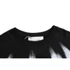 남성용 T 셔츠 Alyx 1017 9SM 낙서 잉크젯 기능 긴 슬리브 티셔츠 블랙 S-L