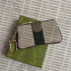 Porte-monnaie à emboîtement porte-clés vendu avec boîte en cuir véritable pochette zippée en toile enduite pour cadeau femme