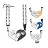 Collane con ciondolo 2 pezzi / set Collana cuore amore per donna Uomo San Valentino romantico Oro gioielli rotti Regali Ciondolo consegna goccia Ot857