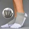 Men's Socks 1 Pair Sports Men Women Comfortable Thin Five-finger Section Short Splicing Mesh Stitching Color Cotton