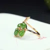 Anéis de cluster que vendem jade de jade de jade esculpida à mão Incluste