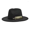 القبعات 2022 عالية الجودة الكلاسيكية خمر شعر الجاز فيدورا قبعة كبيرة الحواف قاء زجاجي كاوبوي بنما للنساء الرجال الرامي فيدورا
