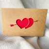 Kraft Paper Love Love Geting Card Valentine's Hollow Greet Armaviving Birthday Barding Cards 6pcs/Set TT1213