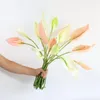 Dekorativa blommor 6st pu vit palm blomma diy bröllop bakgrundsarrangemang hem dekoration falsk calla växt krukmat material