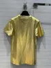 Women's T-shirt Designer Milan Runway Tops 2023 New Spring Summer o Neck Short Sleeve Print Tees Brand Same Style FW9B