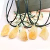 Natural Stone Irregular Citrine Pendant Necklace Healing Yellow Crystal Charms Necklaces For Women Jewelry