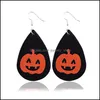 Charm Design Halloween Leer oorbellen voor vrouwen Glitter Ghost Drop