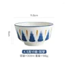 Dinnerware Sets Japanese Creative Rice Bowl Household Underglaze Color Tall Ceramic Container Single Porcelain Dish Set