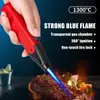 Nieuwe winddichte fakkelpistool lichter krachtige blauwe vlam jet aanstekers butane gas sigaar kaarsen bbq aanstekers vullen buitgadgets cadeau