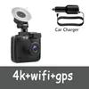 Araba DVR V53 Araba Dash Cam Çift Lens 4K UHD Kayıt Gösterge Tablosu Kamera Süper Gece Görüşü WDR Dahili GPS Wi-Fi G-Sensör