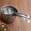 4 Pçs/conjunto Colher Medidora de Aço Inoxidável Ferramentas Colher Medidora de Assar Bolo Medidor de Leite Café Colheres Medidoras de Cozinha Utensílios de Cozinha BH8100 TQQ