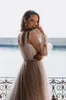 Vestidos de noiva de praia brilhantes bohemian Sexy Strapless Court Court Court Glitter Glitter Sleeves Lace Up Back Buttons Aberto Back BOHO Vestidos de noiva