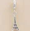 100% 925 Sterling Silver Tour Eiffel Pendentif Perle Convient aux bijoux européens Bracelets à breloques Pandora