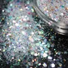 Nagel glitter holografisk chunky sj￶jungfru blandad hexagon konst paljetter glittrande flingor diy manikyr naglar harts tillbeh￶r leveranser