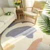 Carpets Modern Round Cute Girl Fluffy Large Area Living Room Carpet Home Decoration Fashion Thick Plush Bedroom Children Crawling Rug