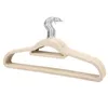 Hangers 10 Pcs Flocking Hanger Non-Slip Plastic Velvet Coat Flocked Custom Seamless Drying Rack