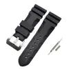 24 mm 26 mm gesp 22 mm Men Watch Band Black Diving Siliconen Rubberen Rubbel Sport Bracelet Roestvrij stalen speld gesp voor Panerai Lu2823