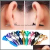 Body Arts Colorf unisex skruv￶rh￤ngen Titanium Steel Ear Studs Piercing smycken f￶r m￤n och kvinnor Drop Delivery Health Beauty Tattoo Dhseh