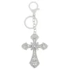 Diamond Cross Keychains Metal Keychain Bag Dekorativ h￤nge Keyring Present Key Chain