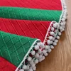 Decorazioni natalizie Coperte Divano Coperta leggera Gonna per albero con cuciture rosse e verdi Panno lavorato a maglia Maglione sfocato fresco