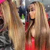 36 cali prosto Wyróżnij Koronka z przodu Symulacja ludzkich włosów 360 Koronkowa peruka z przodu Brazylijski 180% Miodowy blond Kolorowe peruki Dla kobiet