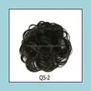 Chignons Chignon Hair Bune Hairpiece Curly Scrunchie Extensions Blonde Brown Black Теплостойкость синтетика для женщин DEL DH8HE