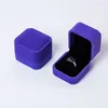 Velvet Jewelry Gift Boxes Square Design Rings Display Show Case Weddings Party Couple Jewelrys Packaging Box For Ring Earrings LT216