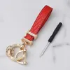 Diamond-encrusted belt key chain for men and women exquisite simple car key hanging adornments cute key chain ring ring pendant up2492