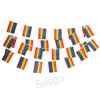 14x21cm Rectangle Rainbow String Flags Ballpoint Polyester Gay Pride Triangle Flag Decoration LGBT Lesbian Rainbows Hanging Banners BH7335 TQQ