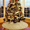 Dekoracje świąteczne 122 cm Gold Tree Spódnica cekiny świąteczny dywan wesoły ornament rok Navidad Home Decor