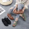 Sandales mode femmes Version coréenne décontracté quotidien chaussures à semelles épaisses fée vent plage plat romain