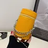 Bolsas de noite 2023 Moda feminina PU Cilindro de couro Chain Chain Bucket Messenger amarelo cano rosa pequeno