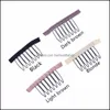 مقاطع امتداد الشعر 24 PCS/Lot 4 Colors Lace Beاس Steel 7 Tooth Polyester Commb Combs for Hairpiece Caps Tools D DHMZC