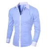 Chemises décontractées pour hommes Chemise Slim à manches longues Drop Business Blouse Top Personnalité Camisa Hommes Travail Mode Vie Quotidienne Pers