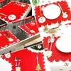 TABELA MATS JX-LCLYL Ano de Natal Placemat Pad Pad Pad Não Palha