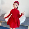 Girl Dresses Autumn Winter Sweater Dress For Girls Long Sleeve Knitted Christmas Party Princess 3 4 6 8 9 Years Children Clothing