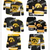 College Hockey Wears Nik1 XFLSP 2022 College Custom Iowa Hawkeyes Stitched Hockey Jersey 12 William Ciannella 5 Benjamin Grote 11 William Jeffers 24 Greg Johnson