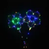 LED Bobo Ball Plum Blossom Form Lysande ballong med 3M strängljus 70 cm Pole Balloon Xmas Wedding Party Decoration Couples Kids Toys Presents