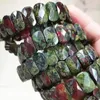 Strand Fashion Jewelry Bellissimo braccialetto elastico sfaccettato Bloodstone oblungo 1 FG9192