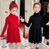 Girl Dresses Autumn Winter Sweater Dress For Girls Long Sleeve Knitted Christmas Party Princess 3 4 6 8 9 Years Children Clothing