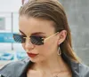 Óculos de Sol Sem Aro Moda Feminina Retro Buffalo Horn Óculos de Sol Clássico Feminino Vidro Gradiente Masculino Óculos Vintage Lunettes Gafas