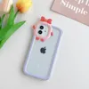 Söt 3D Animal Lens Telefonfodral Färggränsen Girly Women Telefon Back Tack för iPhone 14 13 12 11 Pro XS Max XR 7 8 Plus