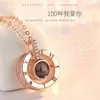 Chains Anti-allergy And Non-discoloration 100 Languages I Love You Projection Pendant Titanium Steel Clavicle Necklace