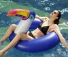 Gilet de sauvetage Bouée 120 / 175CM Géant Gonflable Toucan Anneau De Natation Date Piscine Flotteur Pour Femmes Hommes Eau Jouets Chaise Longue Air Matelas Boia Piscina T221215