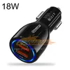 CC239 20W Dual USB Car Charger LED PD QC 3.0 Plug Fast Phone Charge Adapter för iPhone 12 11 XR X iPad Samsung Xiaomi Huawei LG