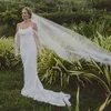 Modern Cowl Neck Mermaid Wedding Dresses Spaghetti Strap Backless Garden Bridal Gown Poet Detachable Long Sleeve