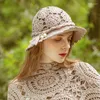 Boinas X023 Sombreros tejidos tejidos a mano Hates adultas para adultos Girls Fisherman Hat All-Match Sunbonnet Bucket